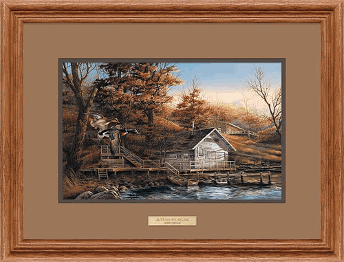 Autumn Shoreline Oak Framed